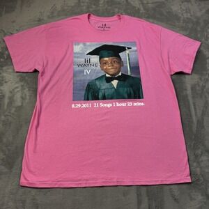 Lil Wayne Tha Carter IV Shirt Mens XL Pink Rap‎ Album Graphic Tee Hip Hop 2010s